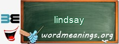 WordMeaning blackboard for lindsay